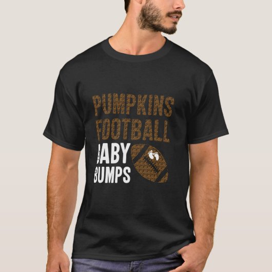 ハロウィーンフットボール妊娠告知秋Bab Tシャツ (正面)