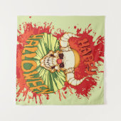 ハロウィーンフライヤー:悪魔ピエロテーマ タペストリー (正面(横))