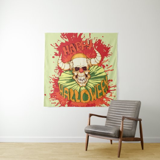 ハロウィーンフライヤー:悪魔ピエロテーマ タペストリー (インサイチュ)