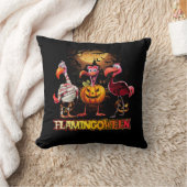 ハロウィーンフラミンゴピンクフラミンゴウィーンパンプキンジャック クッション (ブランケット)