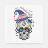 ハロウィーンフラワースカル スタンダードランチョンナプキン (正面)