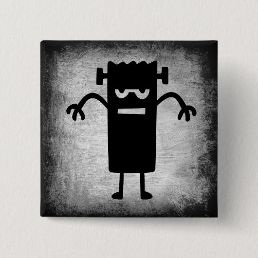 ハロウィーンフランケンシュタイン(少し怖い)ボタン 缶バッジ (正面)