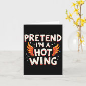 ハロウィーンフリ私はホットウィング衣装チキン カード (黄色い花)