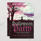 ハロウィーンフルムーンおもしろい招待状 招待状 (正面/裏面)