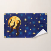 ハロウィーンフルムーンこうもりナイトスカイ ハンドタオル (ハンドタオル)