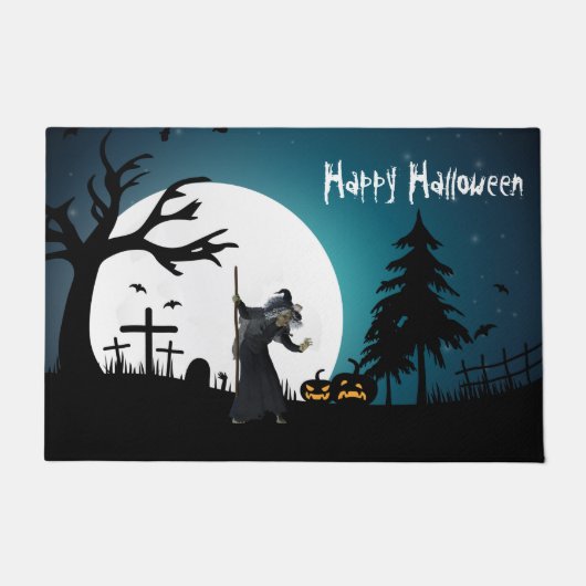 ハロウィーンフルムーンウィッチ ドアマット (正面)