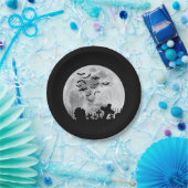 ハロウィーンフルムーン墓地不気味こうもり ペーパープレート (パーティー)