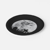 ハロウィーンフルムーン墓地不気味こうもり ペーパープレート (アングル)