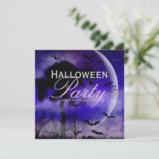 ハロウィーンフルムーン&こうもりナイトスキー招待状 招待状 (スタンド正面)