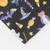 ハロウィーンフレンズモノグラム フリースブランケット (角)