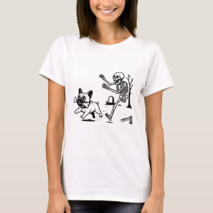 ハロウィーンフレンチキエスケルトンデジタルファイル、かわいいハル Tシャツ
