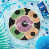 ハロウィーンフロストドーナツと散水 ペーパープレート (パーティー)