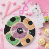 ハロウィーンフロストドーナツと散水 ペーパープレート (パーティー)