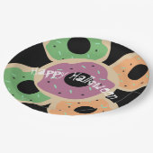 ハロウィーンフロストドーナツと散水 ペーパープレート (アングル)