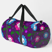 ハロウィーンフローラスカル花パープル ダッフルバッグ (右コーナー)