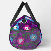 ハロウィーンフローラスカル花パープル ダッフルバッグ (右)