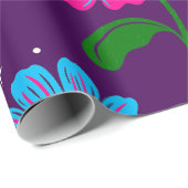 ハロウィーンフローラスカル花パープル ラッピングペーパー (ロールコーナー)