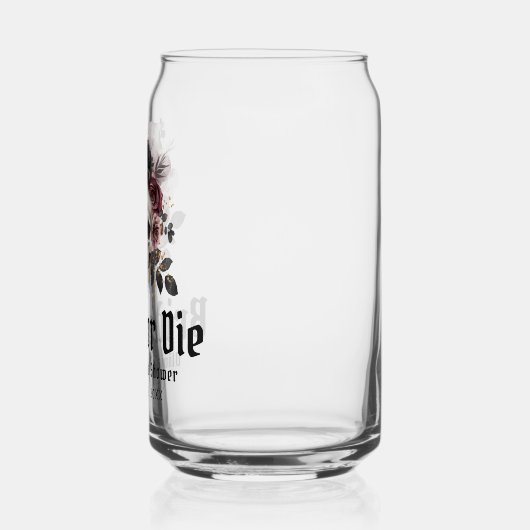 ハロウィーンフローラスカル花嫁またはダイブライダルシャワー ガラス缶 (左)