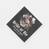 ハロウィーンフローラスカル花嫁またはダイブライダルシャワー スタンダードランチョンナプキン (角)