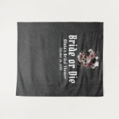 ハロウィーンフローラスカル花嫁またはダイブライダルシャワー タペストリー (正面(横))