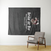 ハロウィーンフローラスカル花嫁またはダイブライダルシャワー タペストリー (インサイチュ(横))