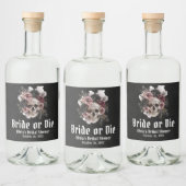 ハロウィーンフローラスカル花嫁またはダイブライダルシャワー リキュールボトルラベル (ボトル)