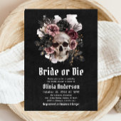 ハロウィーンフローラスカル花嫁またはダイブライダルシャワー 招待状