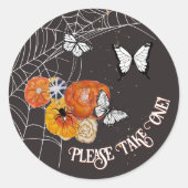 ハロウィーンフローラバターメイスパイダーウェブトリートバッグ ラウンドシール (正面)