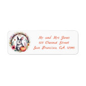 ハロウィーンフローラリース – ウサギ – アドレス ラベル (正面)