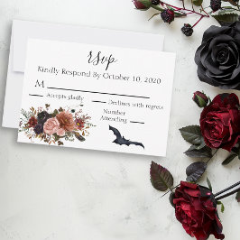 ハロウィーンフローラ秋の水の色の花 出欠カード