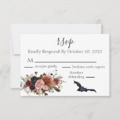 ハロウィーンフローラ秋の水の色の花 出欠カード (正面)