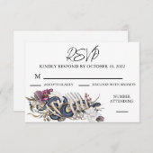 ハロウィーンフローラ秋の水の色不気味 出欠カード (正面/裏面)