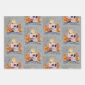 ハロウィーンフローラ蝶スカルクモの巣 ラッピングペーパーシート (正面2)