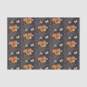 ハロウィーンフローラ蝶スパイダーウェブグレーオレンジ 薄葉紙 (正面)