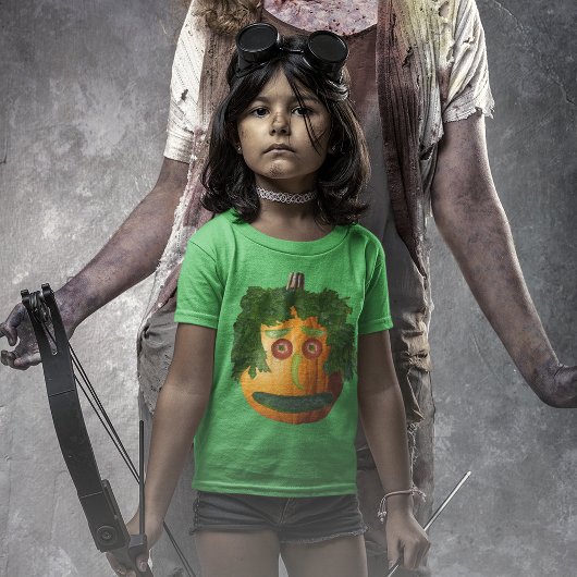 ハロウィーンフードカボチャ顔キッズ Tシャツ