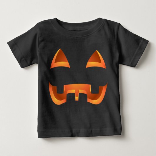 ハロウィーンフード付きスウェットシャツ幼児カボチャのコスチュームのシャツ ベビーTシャツ (正面)