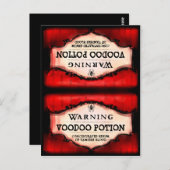 ハロウィーンフード&ビバレッジテントカード – レッドブラック ポストカード (正面/裏面)