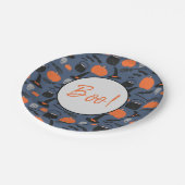 ハロウィーンブウィッチパンプキンこうもりブローチ ペーパープレート (アングル)