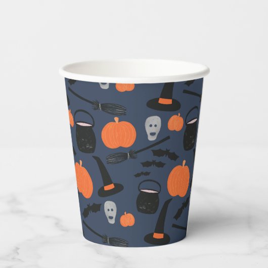 ハロウィーンブウィッチパンプキンこうもりブローチ 紙コップ (裏面)