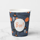 ハロウィーンブウィッチパンプキンこうもりブローチ 紙コップ (正面)