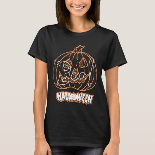 ハロウィーンブカボチャユニセックス Tシャツ (正面)