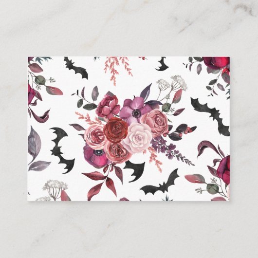 ハロウィーンブックスベビー花赤ちゃんシャワー エンクロージャーカード (裏面)