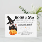 ハロウィーンブライダルシャワーをする前のボスとワイン 招待状 (スタンド正面)