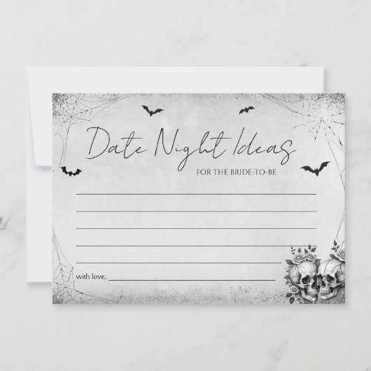 ハロウィーンブライダルシャワーデイトナイトアイディアカード 招待状 (正面)