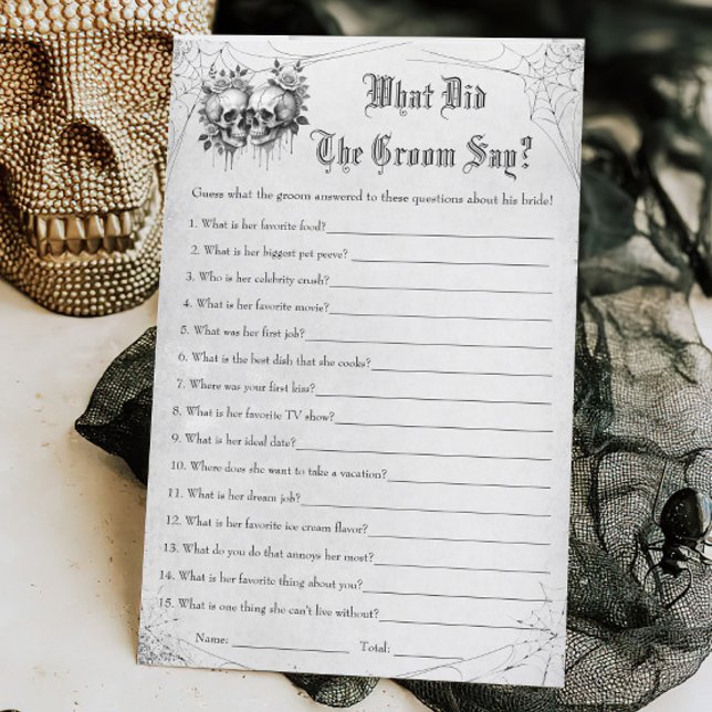 ハロウィーンブライダルシャワー彼が何と言ったかゲーム (クリエイターアップロード済み)