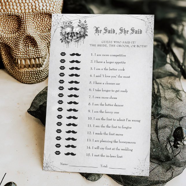 ハロウィーンブライダルシャワー彼は彼女はゲームを言った (クリエイターアップロード済み)