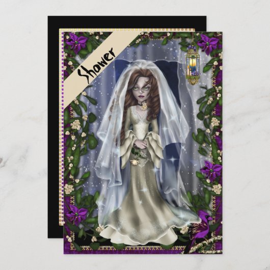 ハロウィーンブライダルシャワー招待 招待状 (正面/裏面)