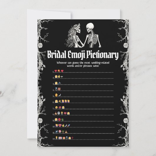ハロウィーンブライダルシャワー絵文字ゲーム 招待状 (正面)