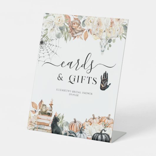 ハロウィーンブライダルシャワー | カードとギフト 台座サイン (正面)