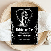 ハロウィーンブライドまたはダイスケルトンバチェロレッテ 招待状